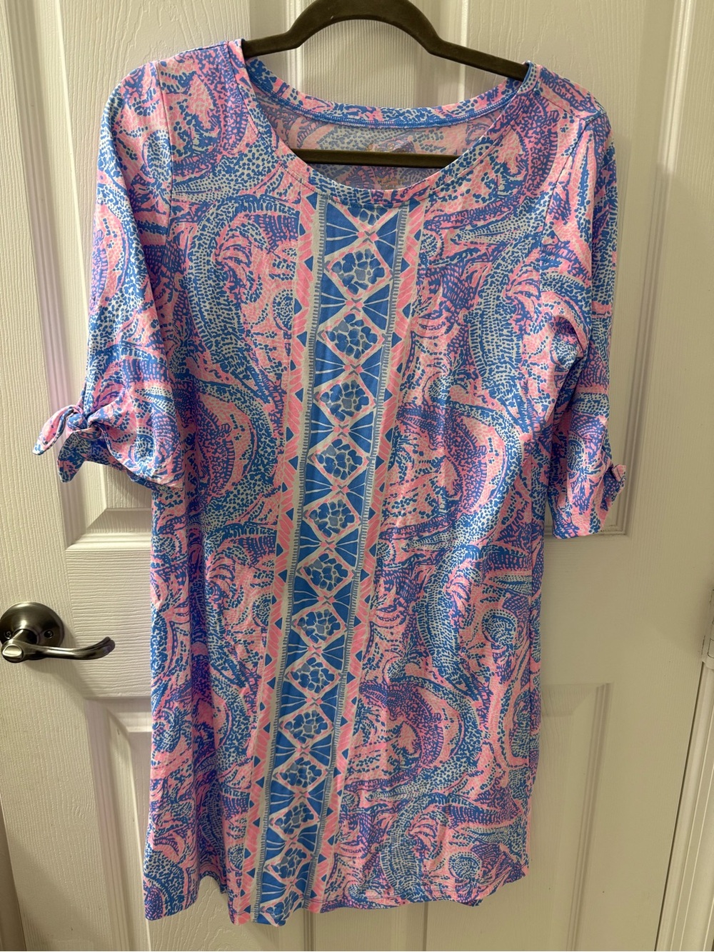 Lilly Pulitzer Pink and Blue Paisley-Print Midi Dress